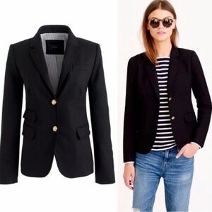 J. CREW Schoolboy Black Wool Blazer - Size 10
